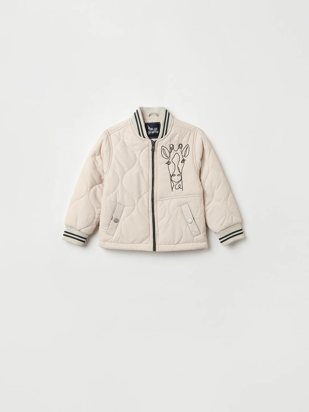 BLUE GIRAFFE Boys Off White Quilted Jacket