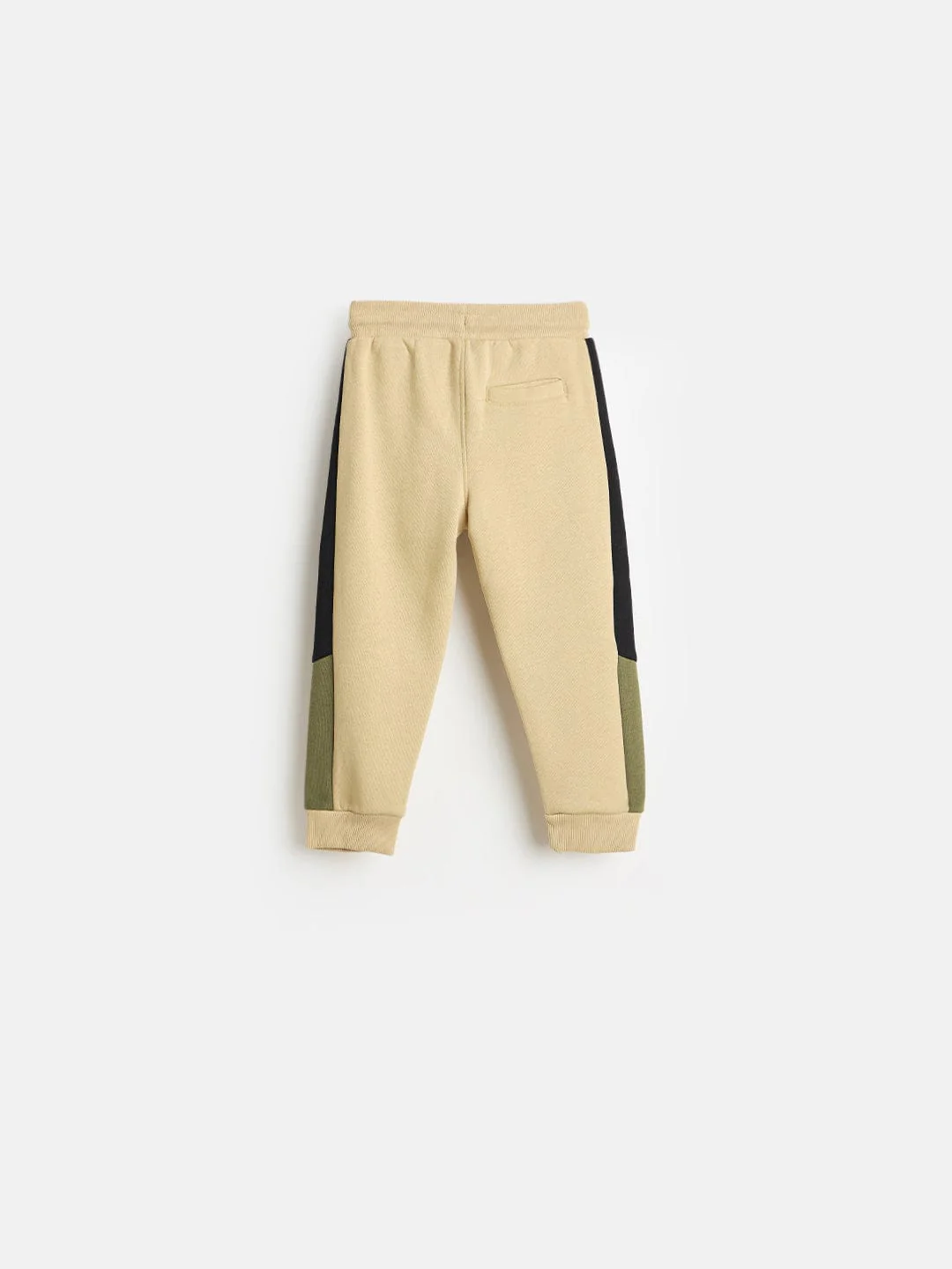 Blue Giraffe Boys Regular Fit Beige Logo Sweatpant - Image 2