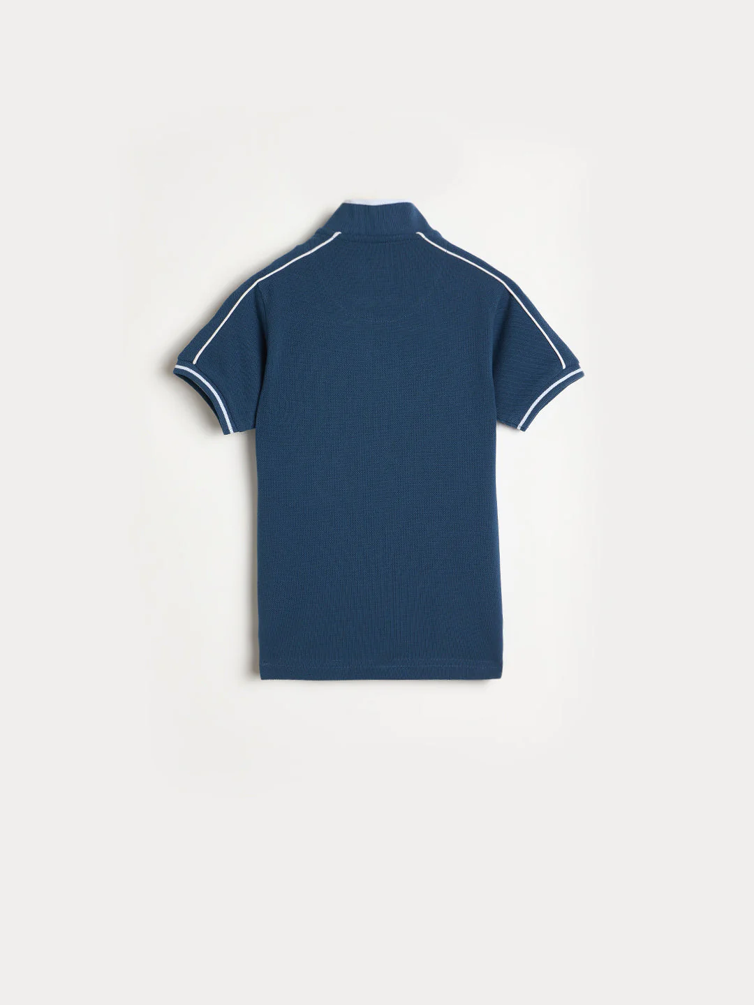 Blue Giraffe Boys Blue Solid Regular Fit Polo T-Shirt - Image 3