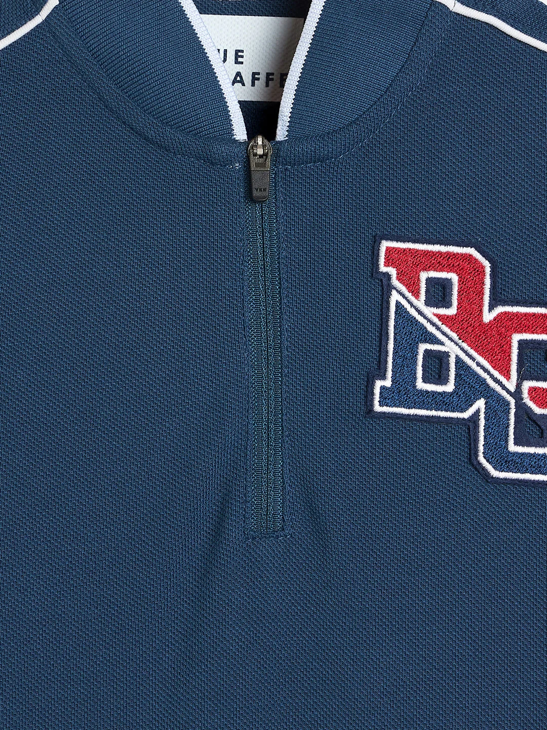 Blue Giraffe Boys Blue Solid Regular Fit Polo T-Shirt - Image 4
