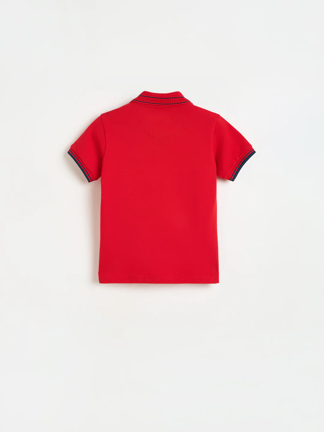 Blue Giraffe Boys Red Solid Regular Fit Polo T-Shirt - Image 3