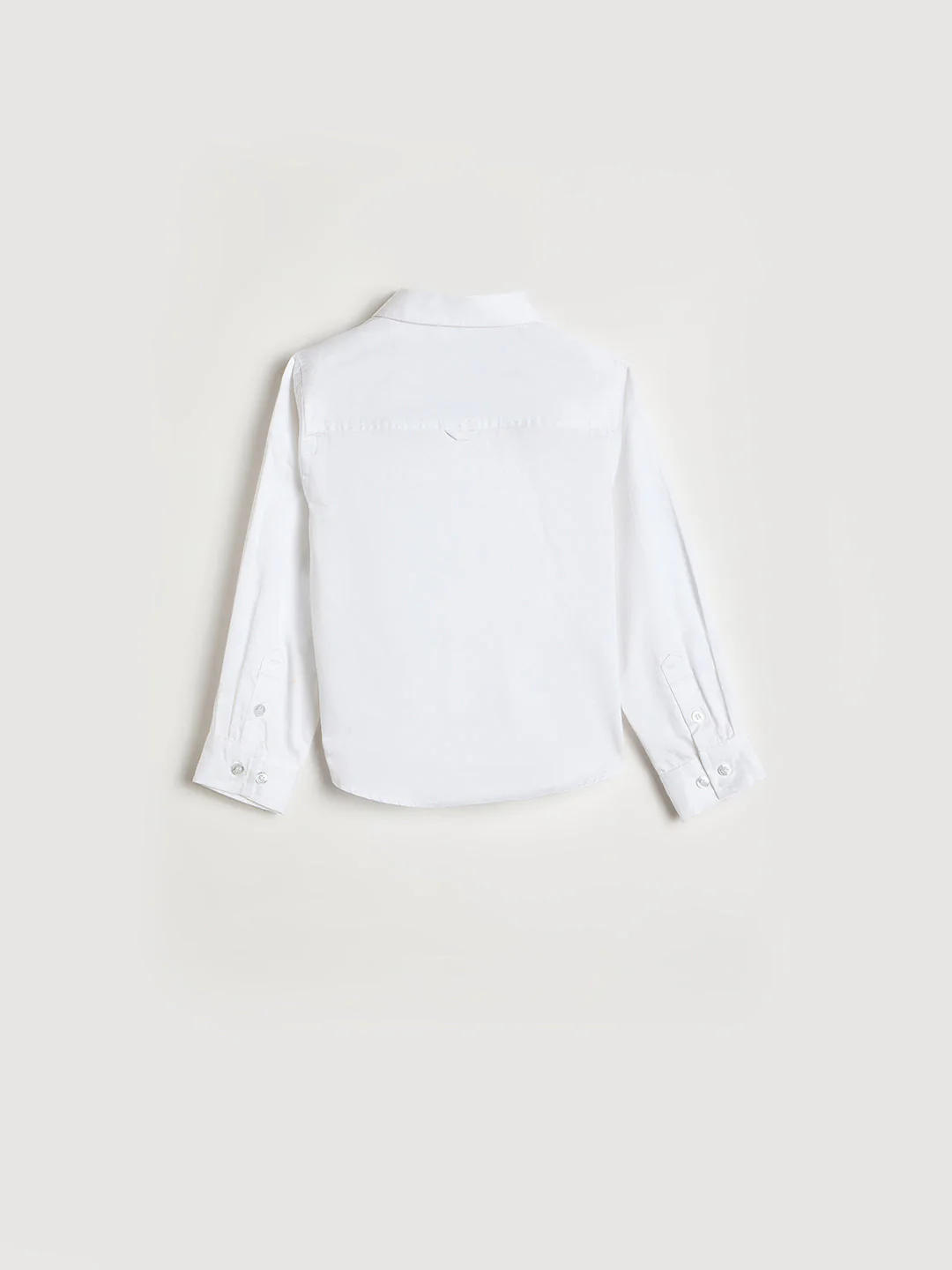 Blue Giraffe Boys White Solid Regular Fit Pure Cotton Shirt - Image 3