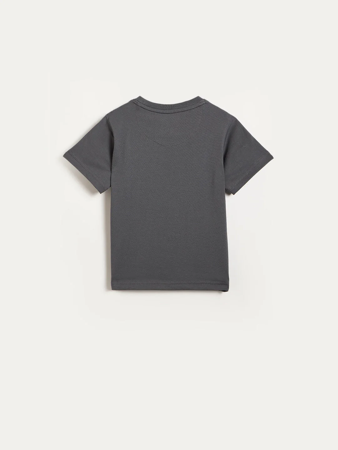 Blue Giraffe Boys Grey Printed Regular Fit Pure Cotton T-Shirt - Image 2