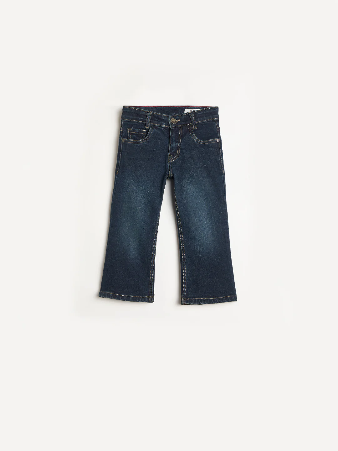 Blue Giraffe Navy Blue Solid Stretchable Bootcut Fit Jeans - Image 2