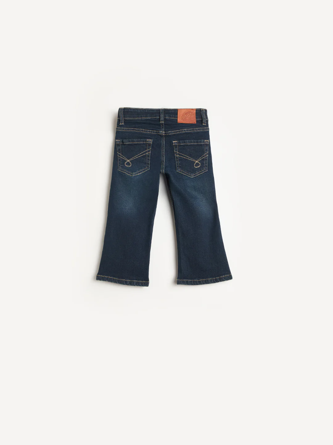 Blue Giraffe Navy Blue Solid Stretchable Bootcut Fit Jeans - Image 3