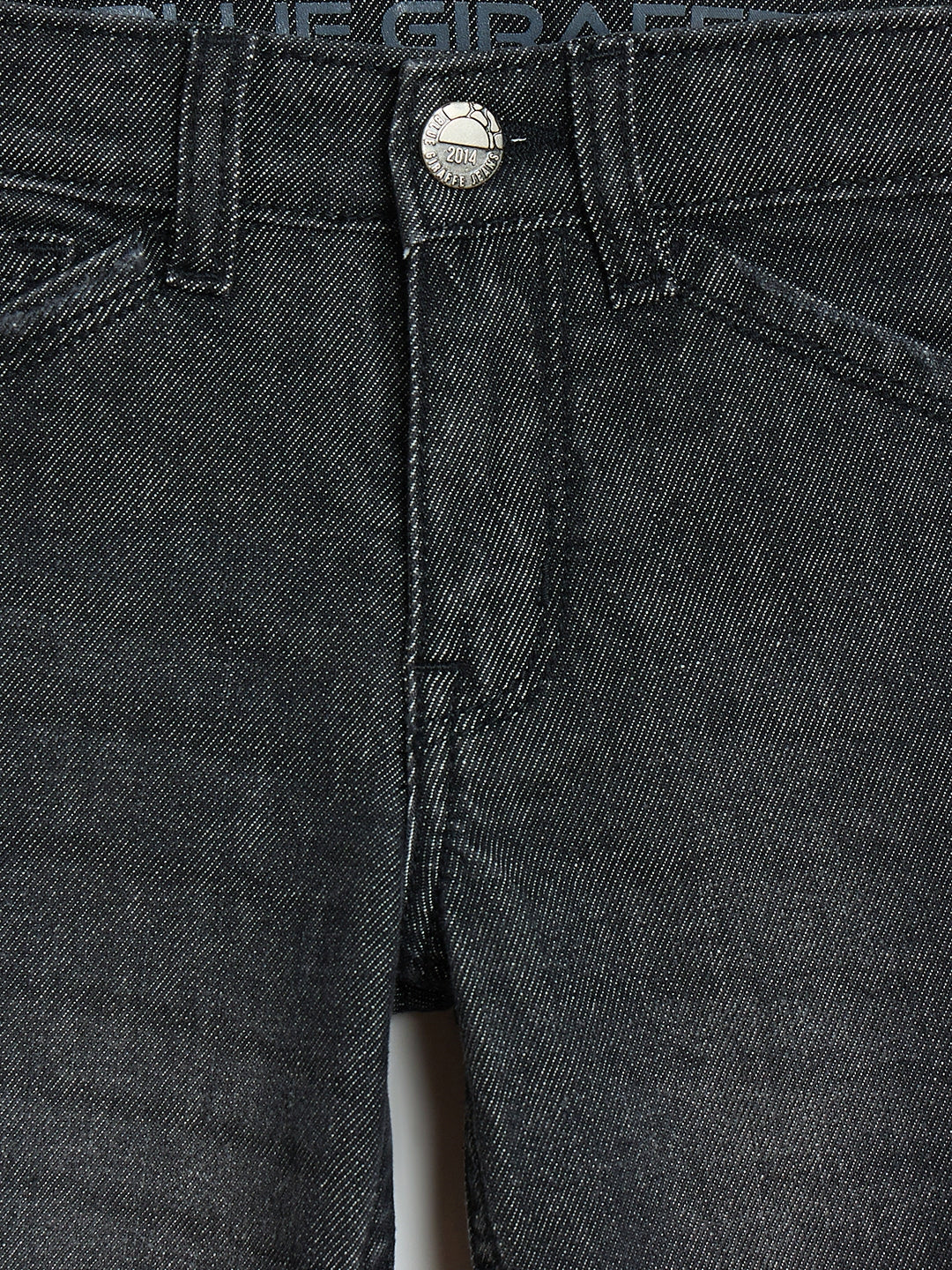 Blue Giraffe Black Solid Stretchable Carrot Fit Jeans - Image 4