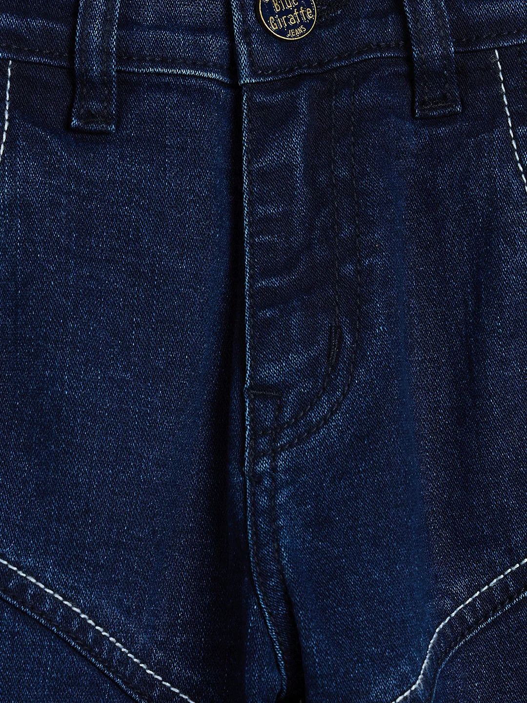 Blue Giraffe Blue Solid Stretchable Relaxed Fit Jeans - Image 4
