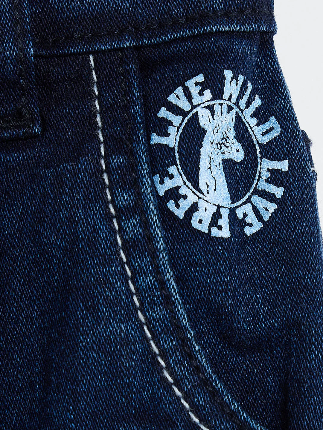 Blue Giraffe Blue Solid Stretchable Relaxed Fit Jeans - Image 5
