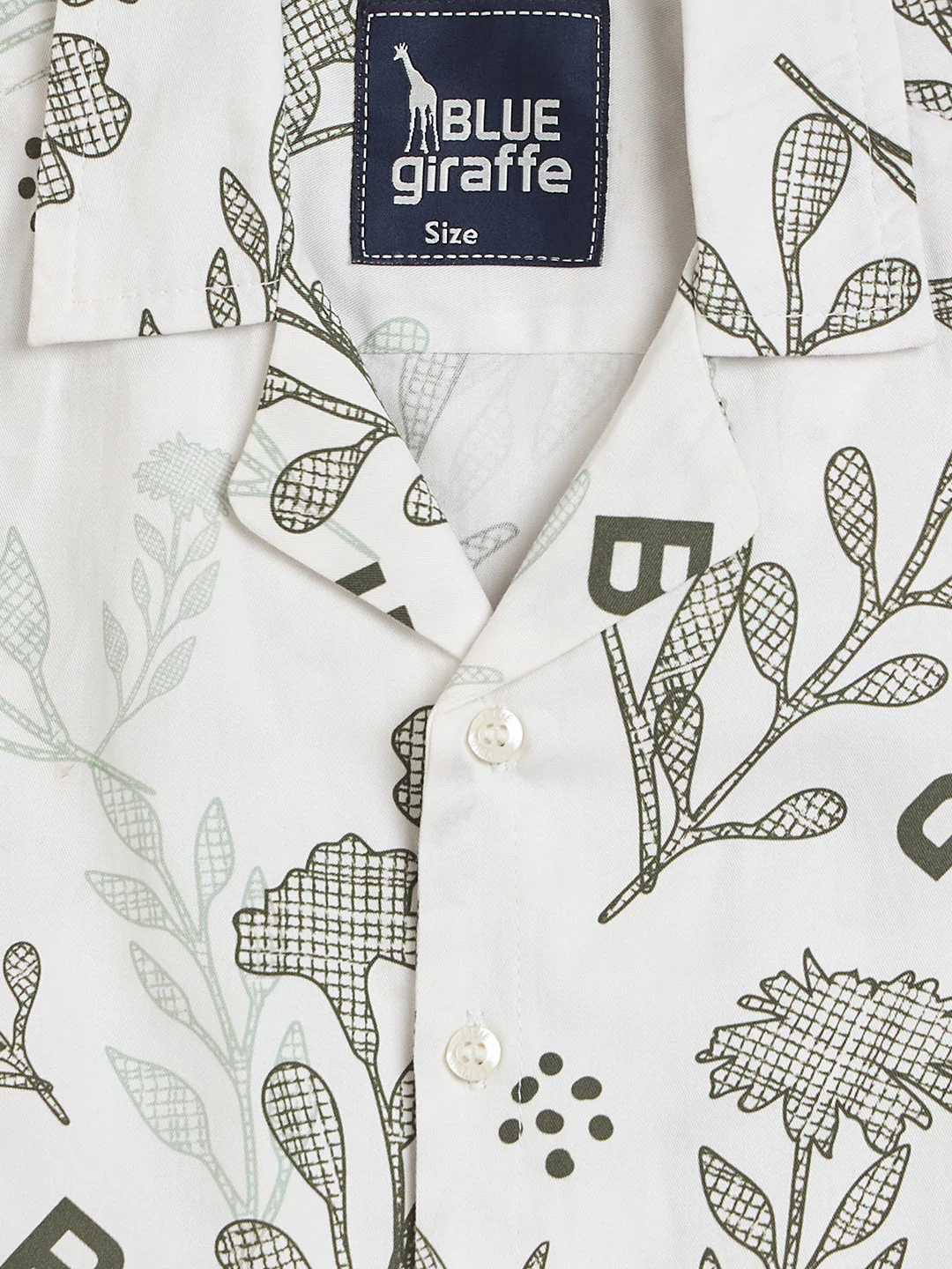 Blue Giraffe Boys White Printed Regular Fit Pure Cotton Shirt - Image 4