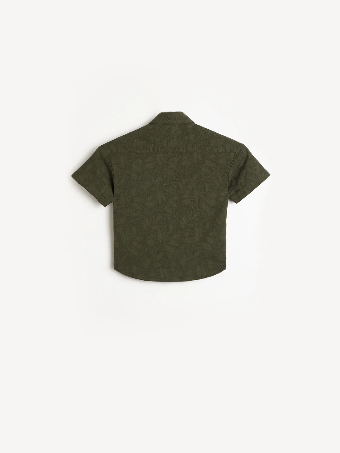 Blue Giraffe Boys Green Printed Regular Fit Pure Cotton Shirt - Image 3