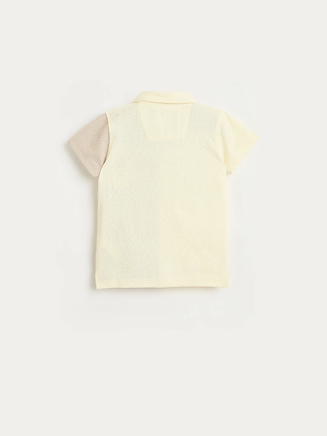 Blue Giraffe Boys Beige Colorblock Regular Fit Shirt - Image 3