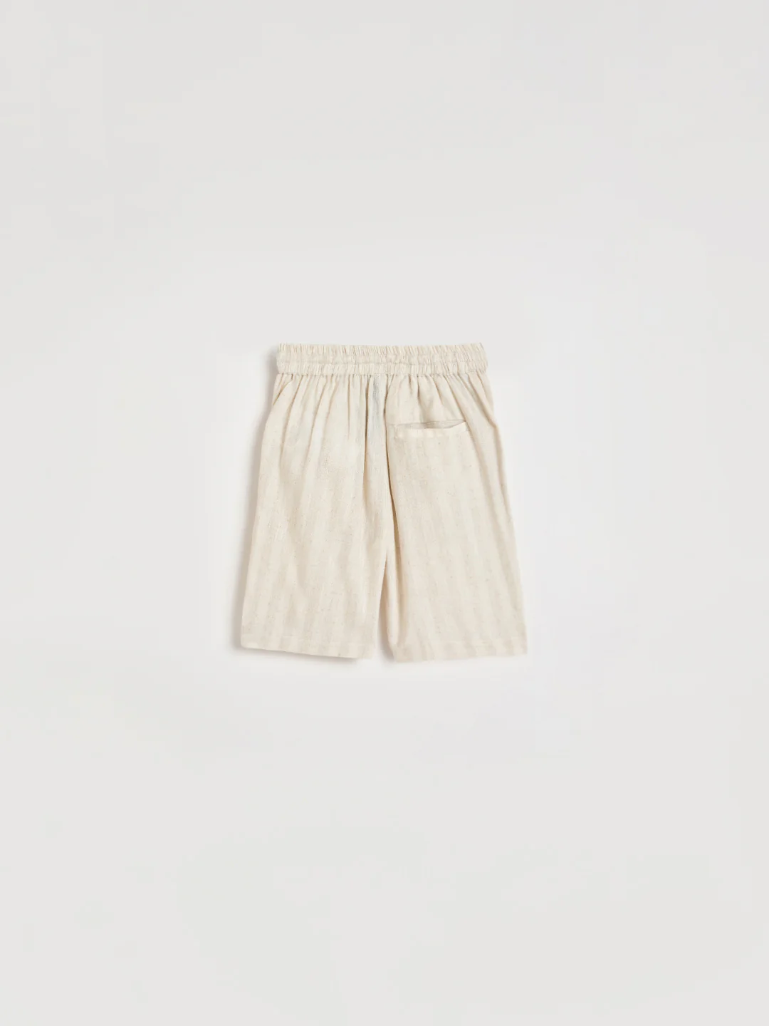 Blue Giraffe Boys Beige Striped Regular Fit Pure Cotton Shorts - Image 3