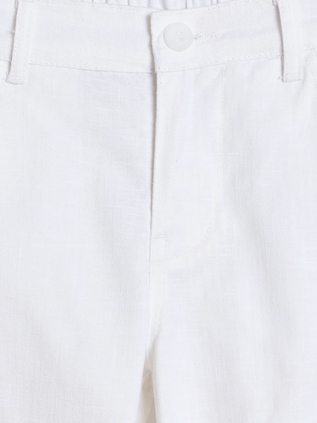 Blue Giraffe Boys White Solid Regular Fit Jogger - Image 4