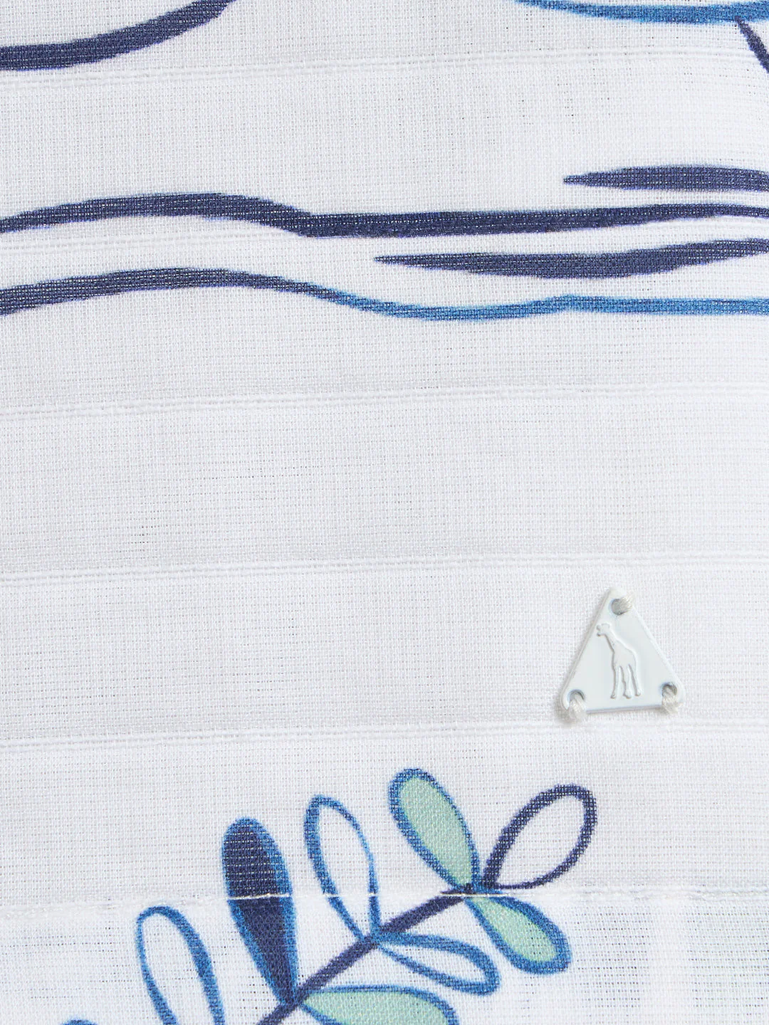 Blue Giraffe Boys White Printed Regular Fit Pure Cotton Shirt - Image 5