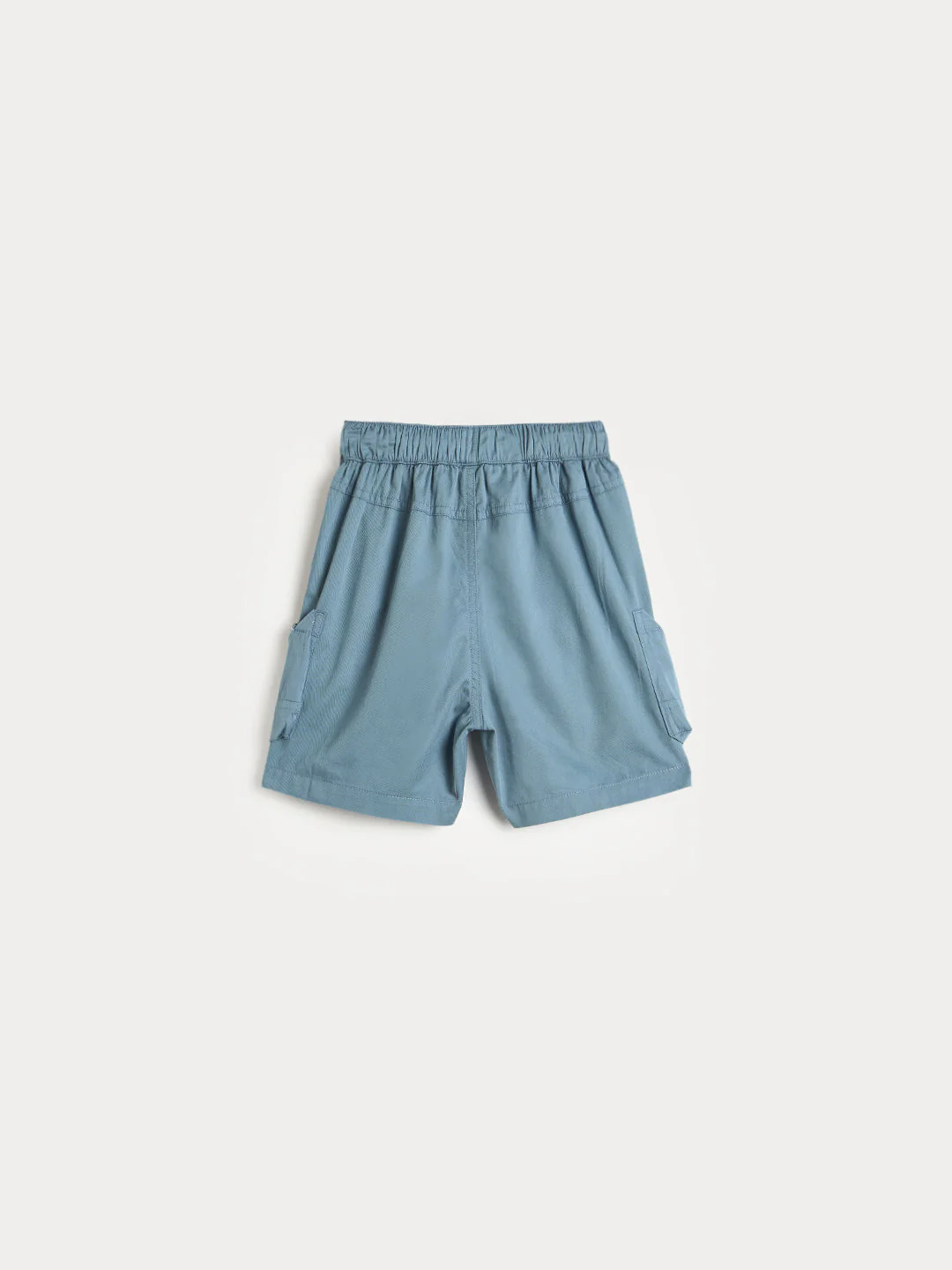 Blue Giraffe Boys Blue Solid Regular Fit Pure Cotton Shorts - Image 3