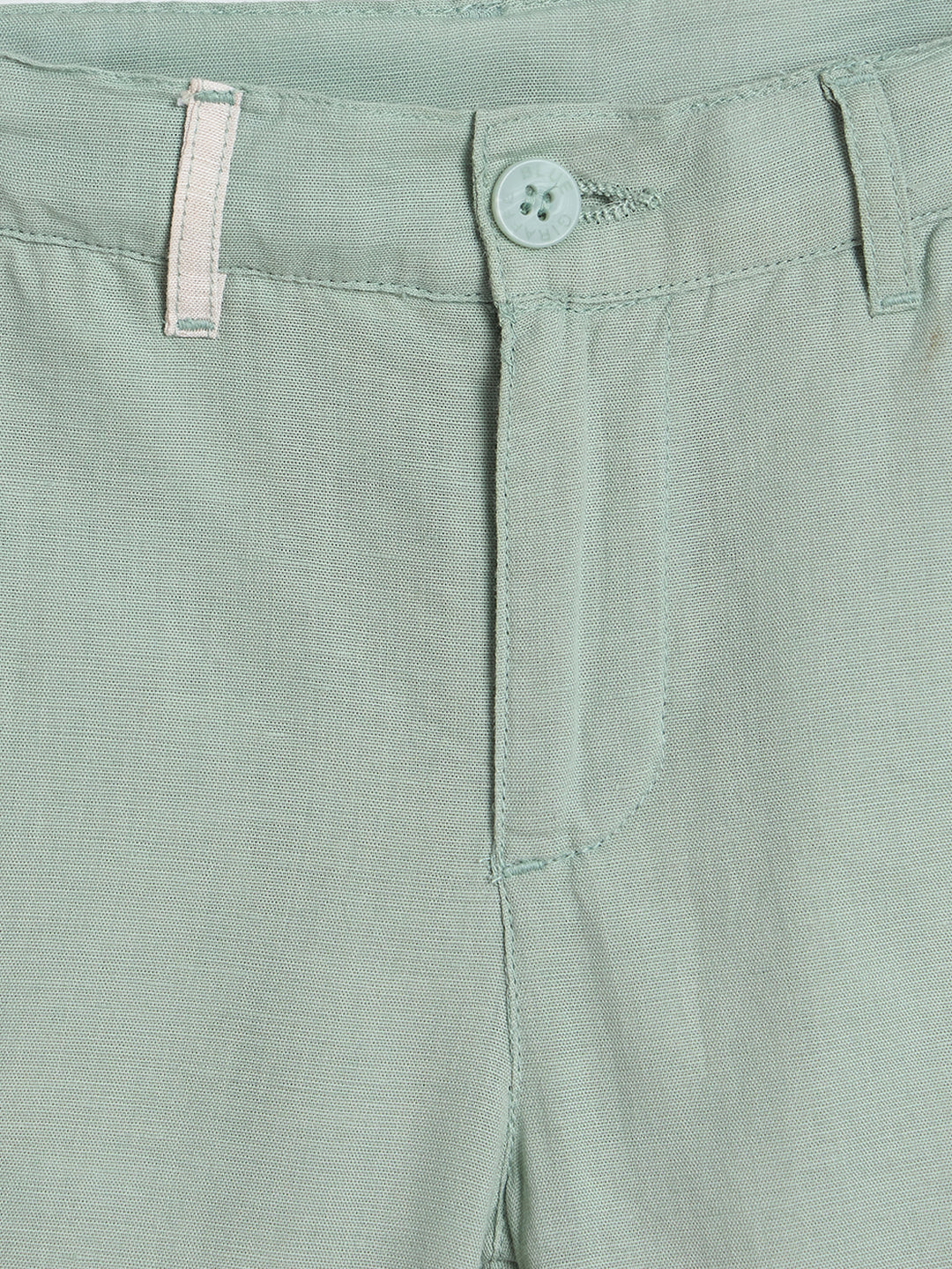 Blue Giraffe Boys Green Solid Regular Fit Shorts - Image 4