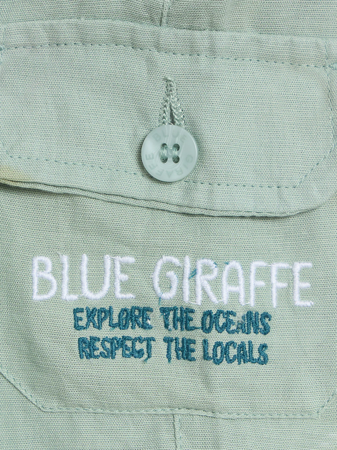 Blue Giraffe Boys Green Solid Regular Fit Shorts - Image 5