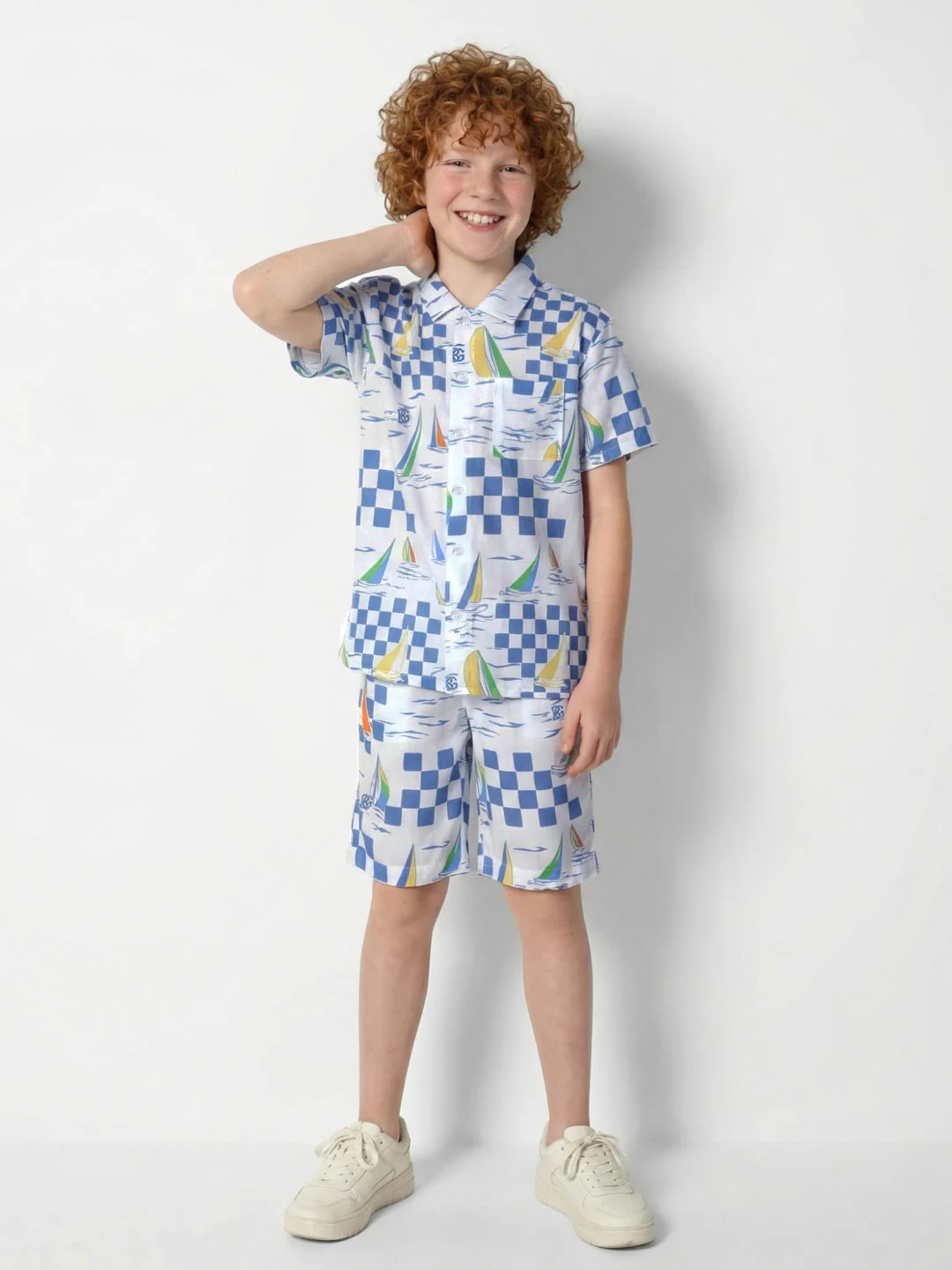 Blue Giraffe Boys Multi Printed Regular Fit Shirt - Image 6