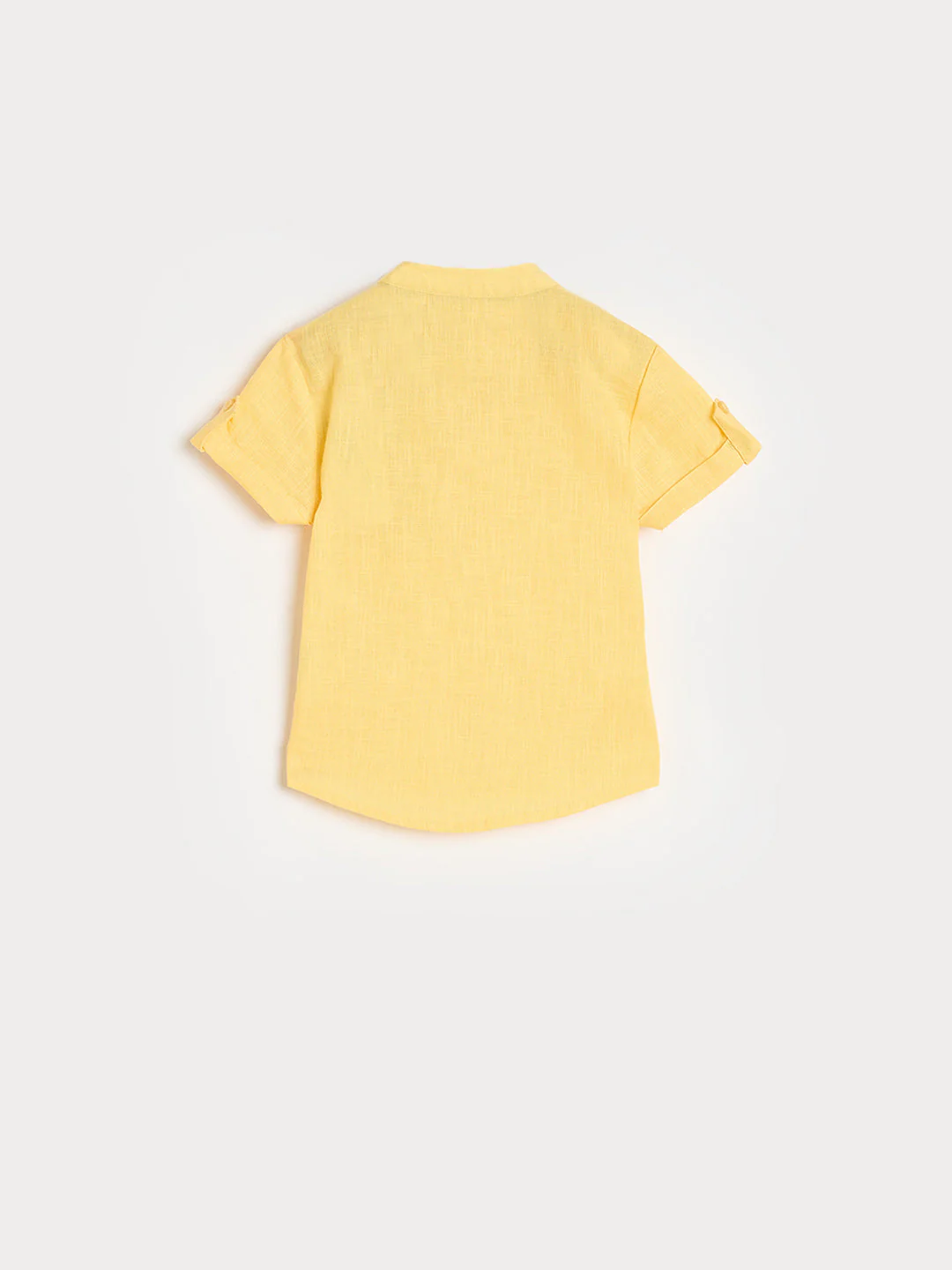 Blue Giraffe Boys Yellow Solid Regular Fit Pure Cotton Shirt - Image 3