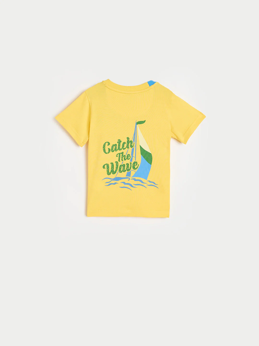 Blue Giraffe Boys Yellow Printed Regular Fit Pure Cotton T-Shirt - Image 3