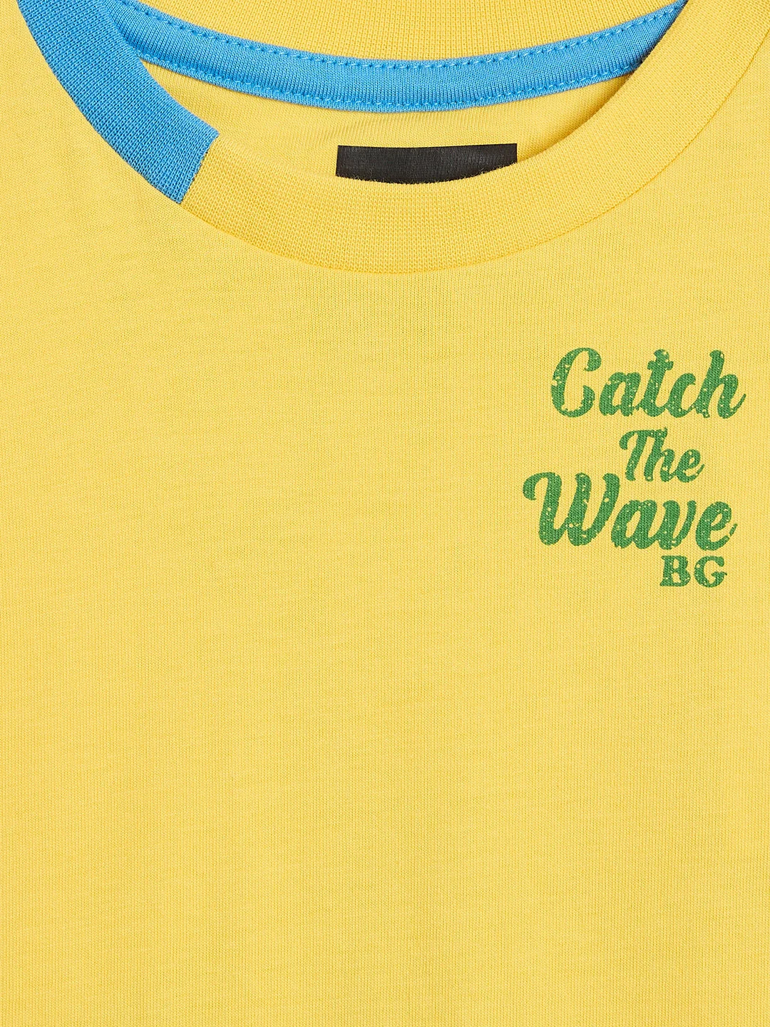 Blue Giraffe Boys Yellow Printed Regular Fit Pure Cotton T-Shirt - Image 5
