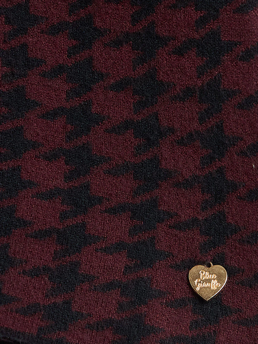 Blue Giraffe Girls Maroon Textured Round Neck Dress - Image 5