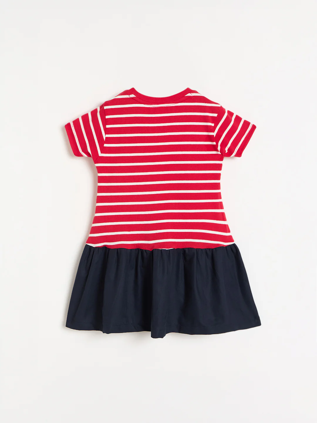 Blue Giraffe Red Striped Stretchable A-Line Fit Dress - Image 3