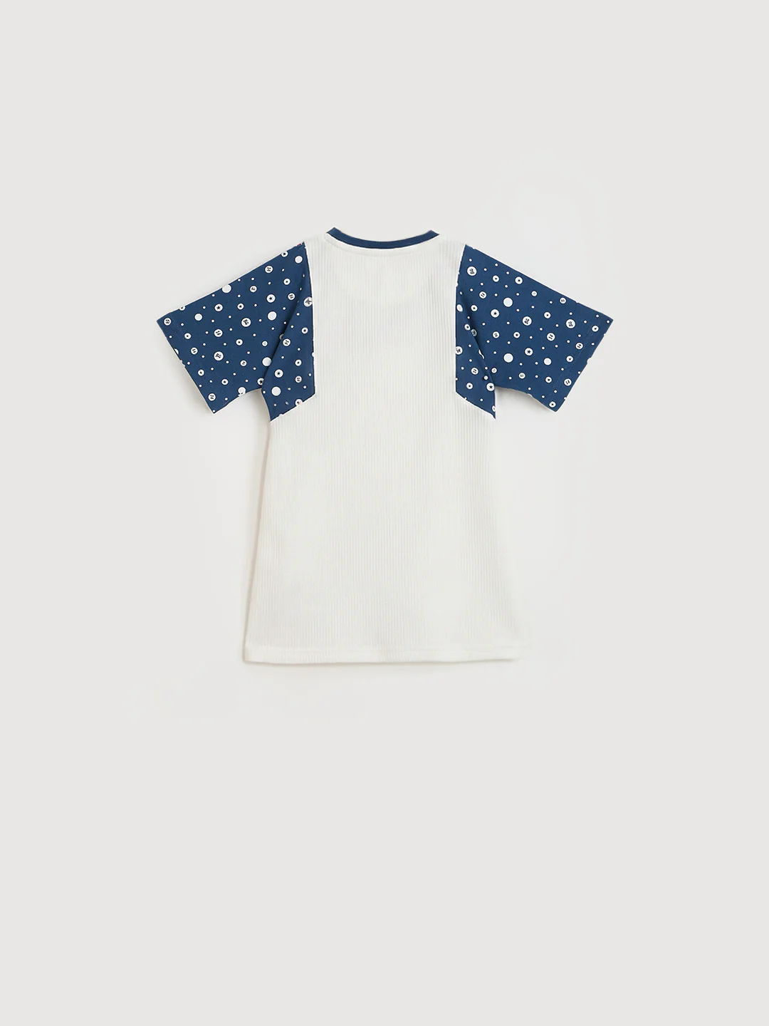 Blue Giraffe White Printed Stretchable A-Line Fit Dress - Image 3