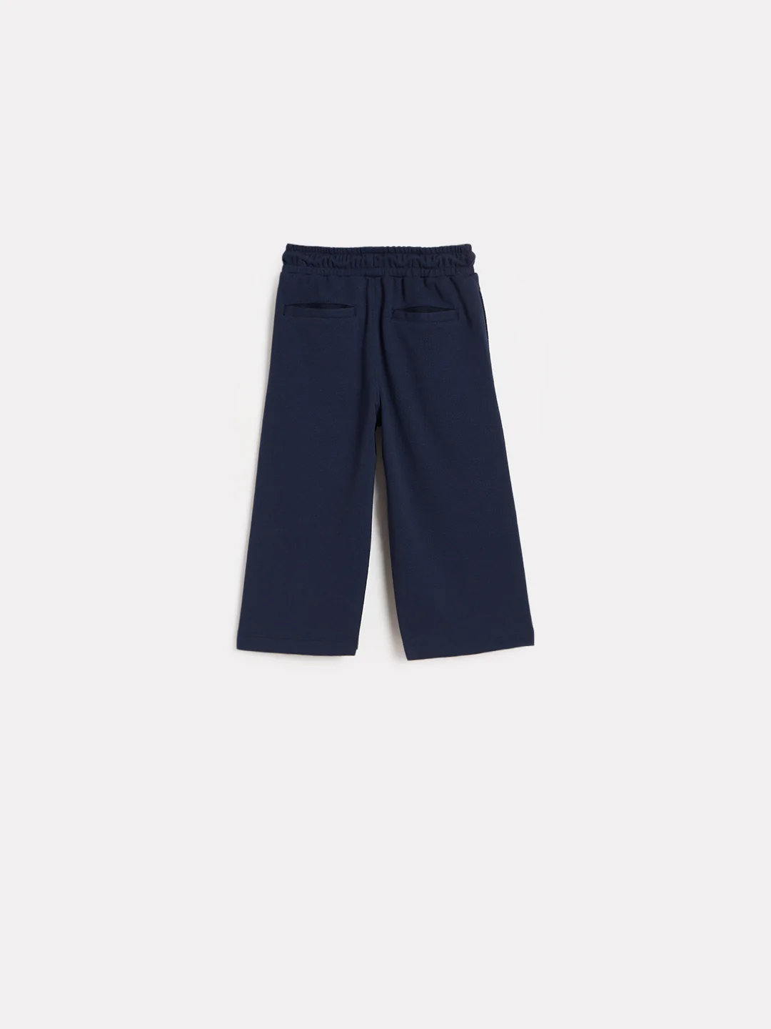 Blue Giraffe Girls Navy Blue Solid Regular Fit Trouser - Image 3