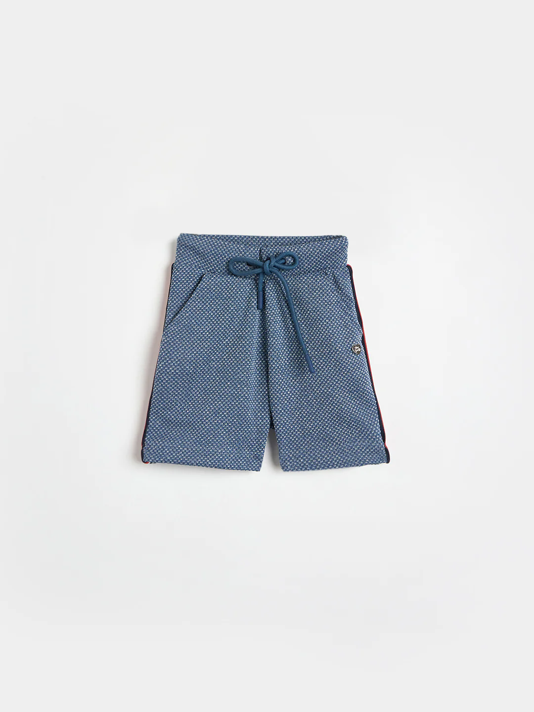 Blue Giraffe Girls Blue Woven Design Regular Fit Pure Cotton Shorts - Image 2