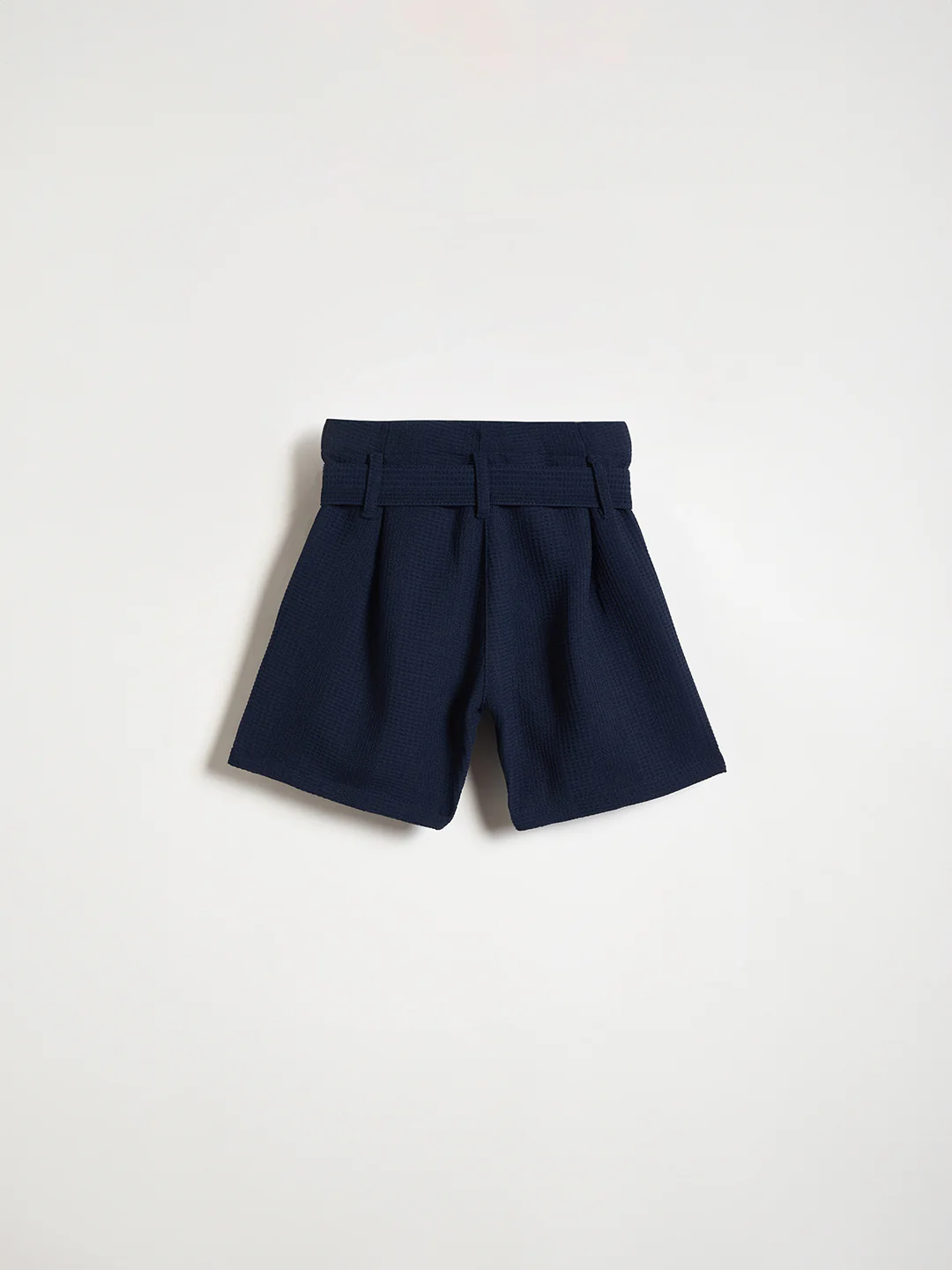 Blue Giraffe Girls Navy Blue Solid Regular Fit Shorts - Image 3