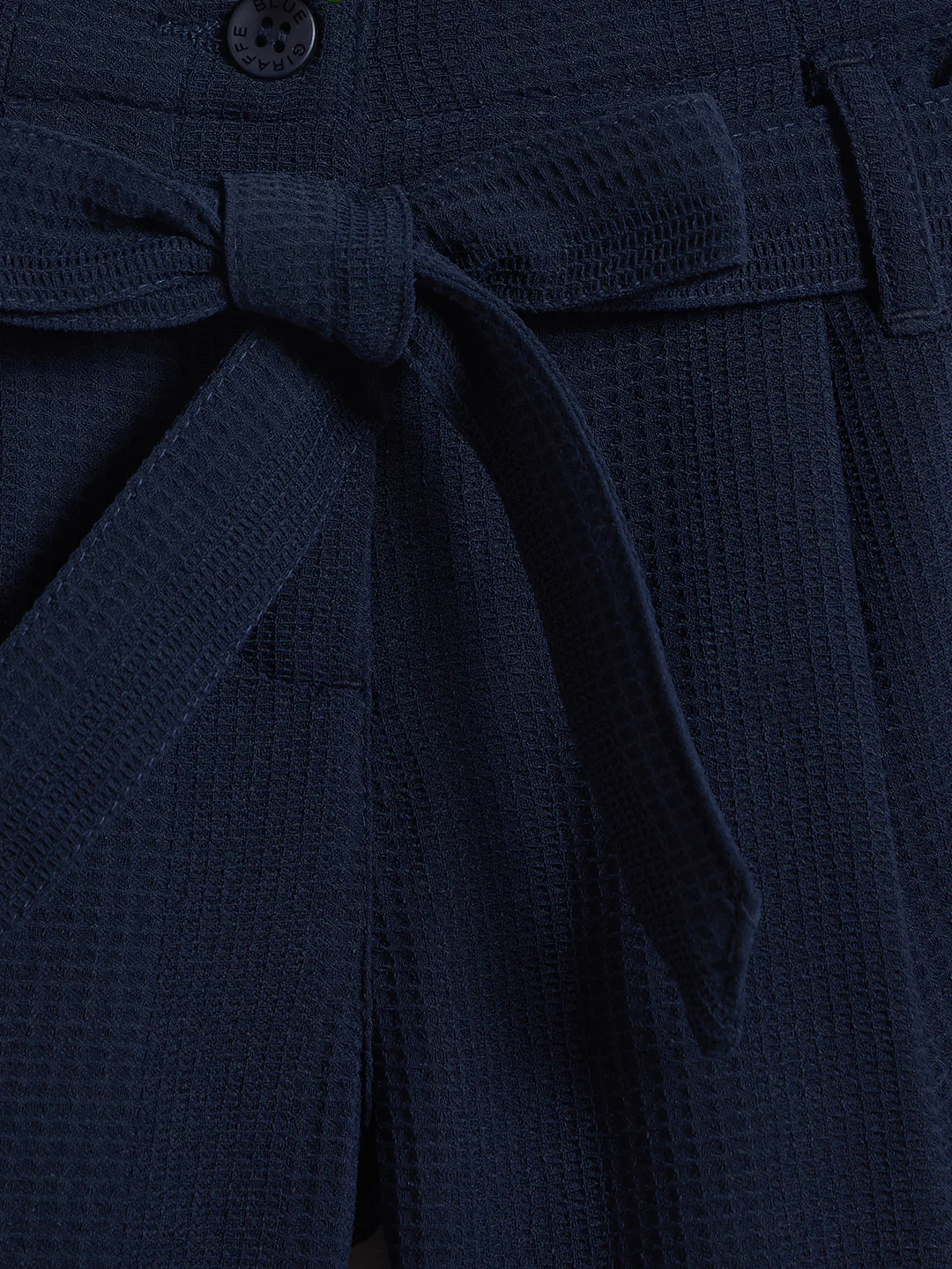 Blue Giraffe Girls Navy Blue Solid Regular Fit Shorts - Image 4