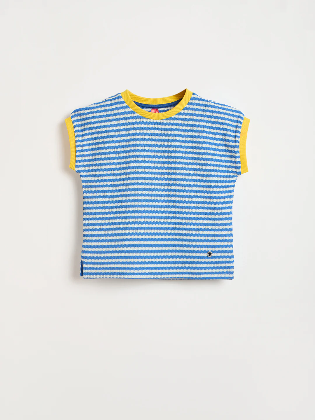 Blue Giraffe Girls Blue Striped Regular Fit T-Shirt - Image 2