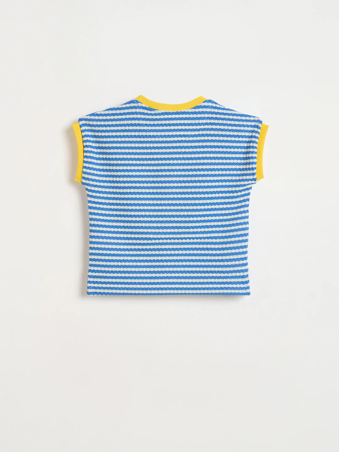 Blue Giraffe Girls Blue Striped Regular Fit T-Shirt - Image 3