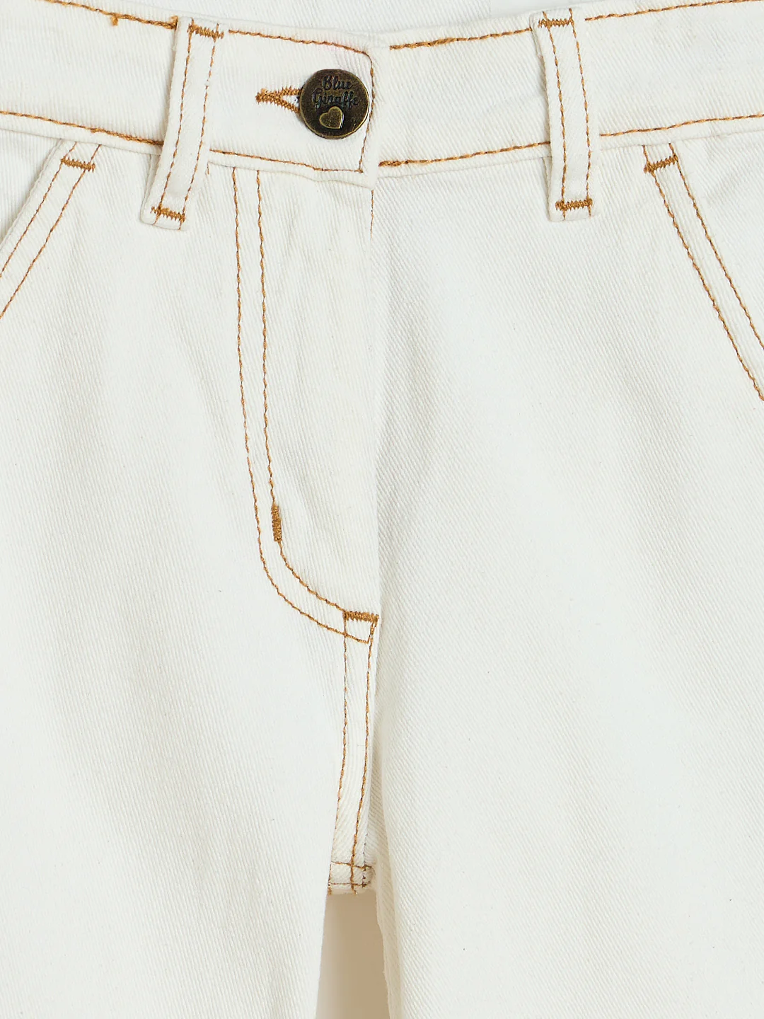 Blue Giraffe White Solid Stretchable Wide Leg Jeans - Image 4