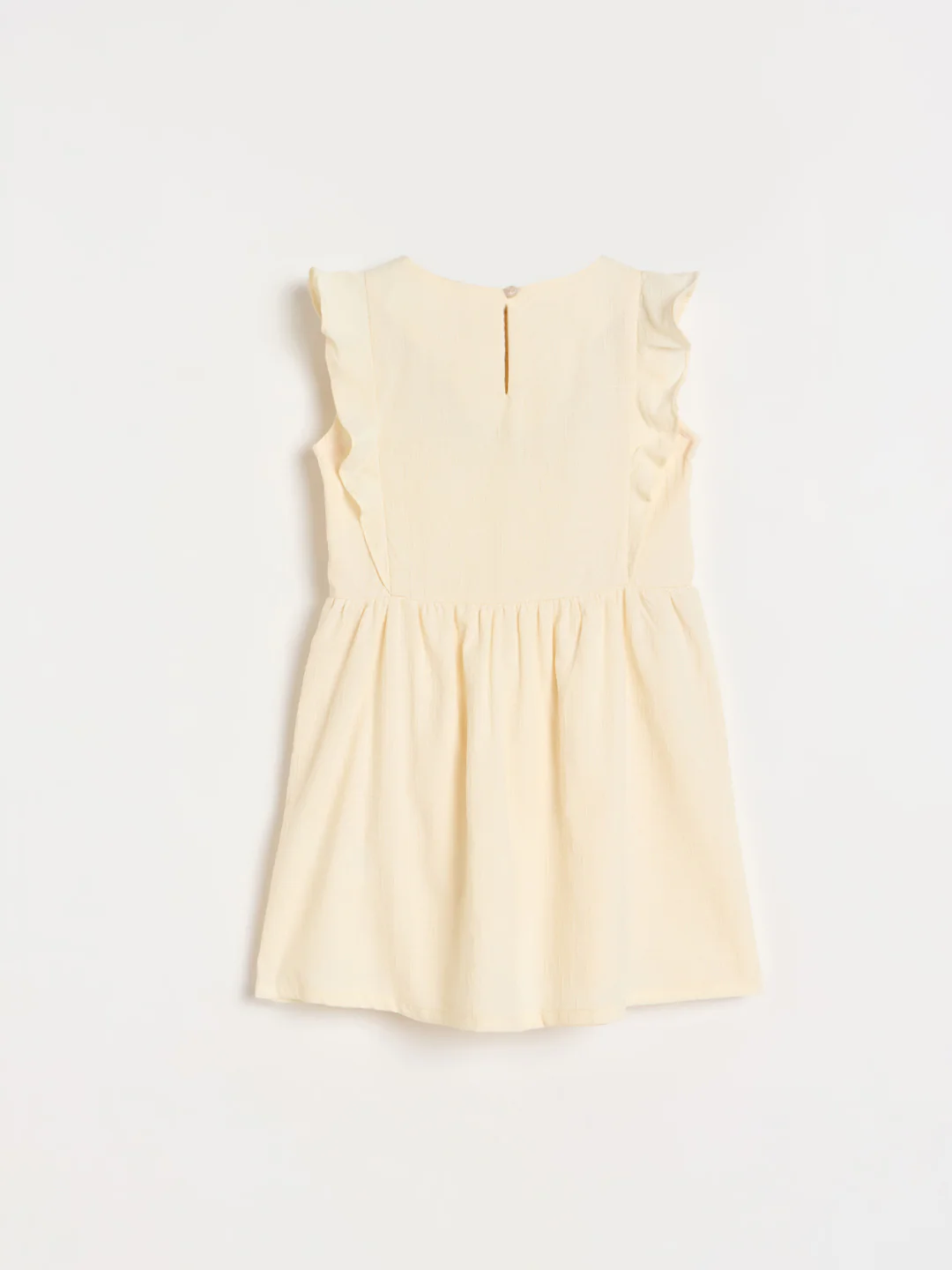 Blue Giraffe Girls Cream Embroidered Fit & Gathered Dress - Image 3