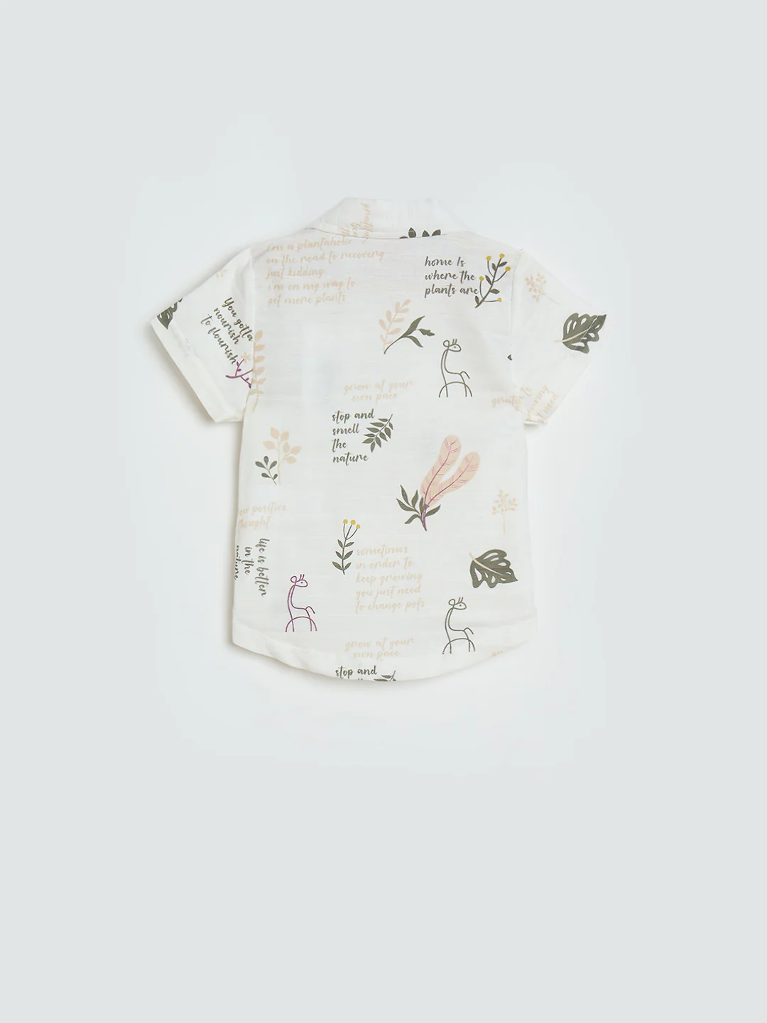 Blue Giraffe Girls Cream Printed Regular Fit Pure Cotton Top - Image 3
