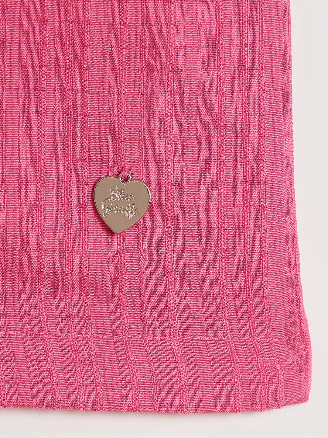 Blue Giraffe Girls Pink Solid Flared Fit Dress - Image 5