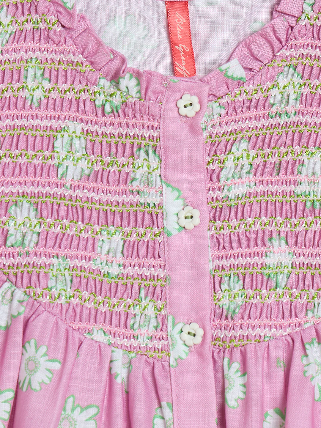 Blue Giraffe Girls Pink Floral Regular Fit Top - Image 5
