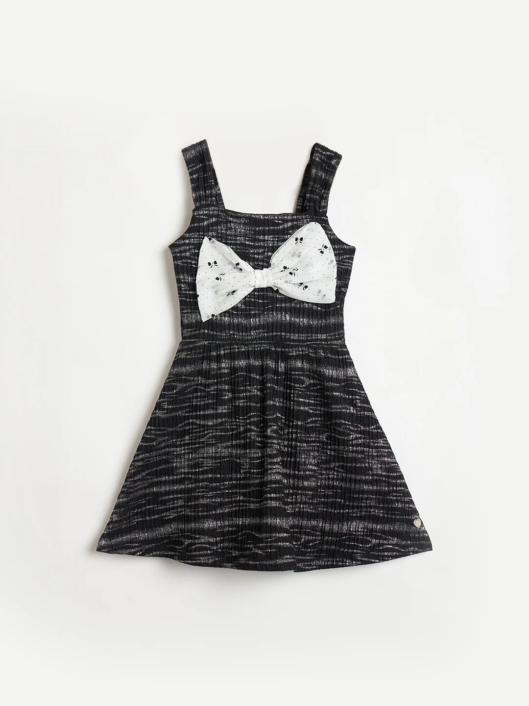 Blue Giraffe Girls Black Striped Fit & Flared Dress - Image 2