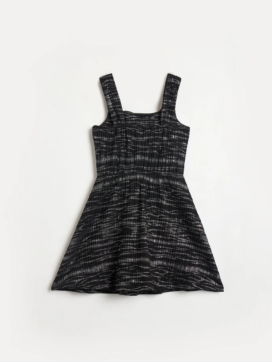 Blue Giraffe Girls Black Striped Fit & Flared Dress - Image 3