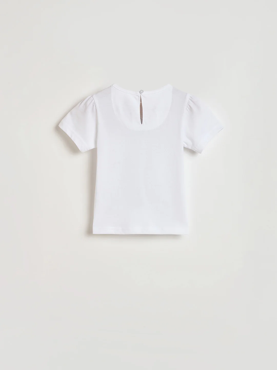 Blue Giraffe Girls White Embellished Regular Fit Pure Cotton T-Shirt - Image 3