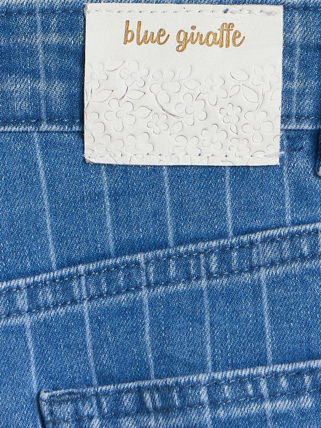 Blue Giraffe Girls Blue Striped Baggy Fit Jeans - Image 6