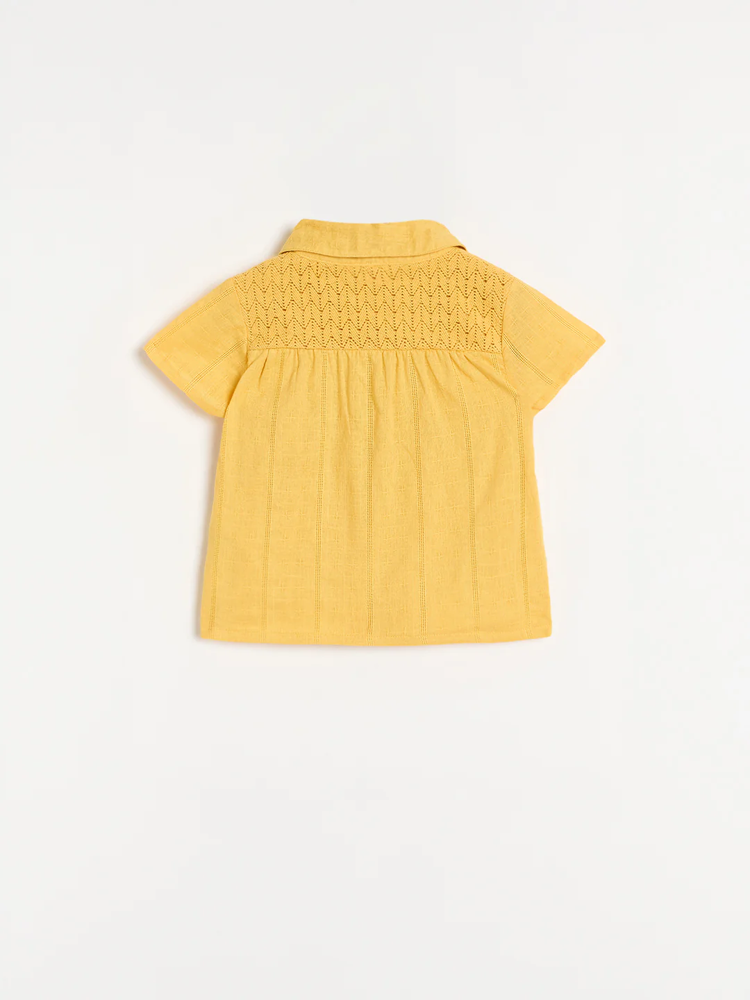 Blue Giraffe Girls Yellow Solid Regular Fit Pure Cotton Top - Image 5