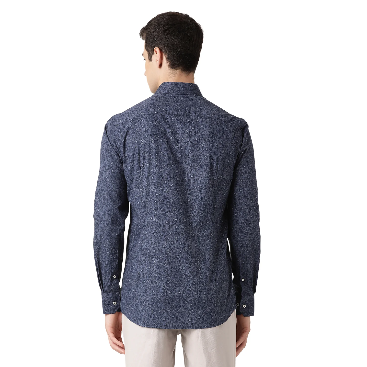 Bruun & Stengade Men Blue Solid Collar Shirt - Image 2