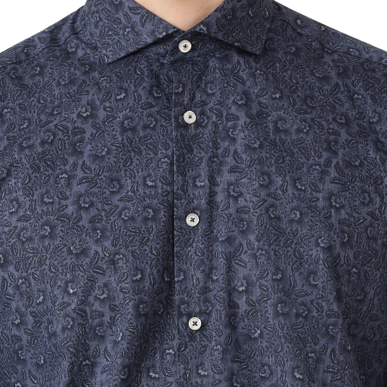 Bruun & Stengade Men Blue Solid Collar Shirt - Image 4