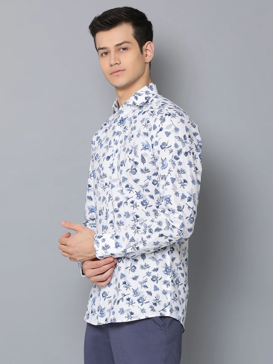 Bruun & Stengade Men Blue Printed Collar Shirt - Image 2
