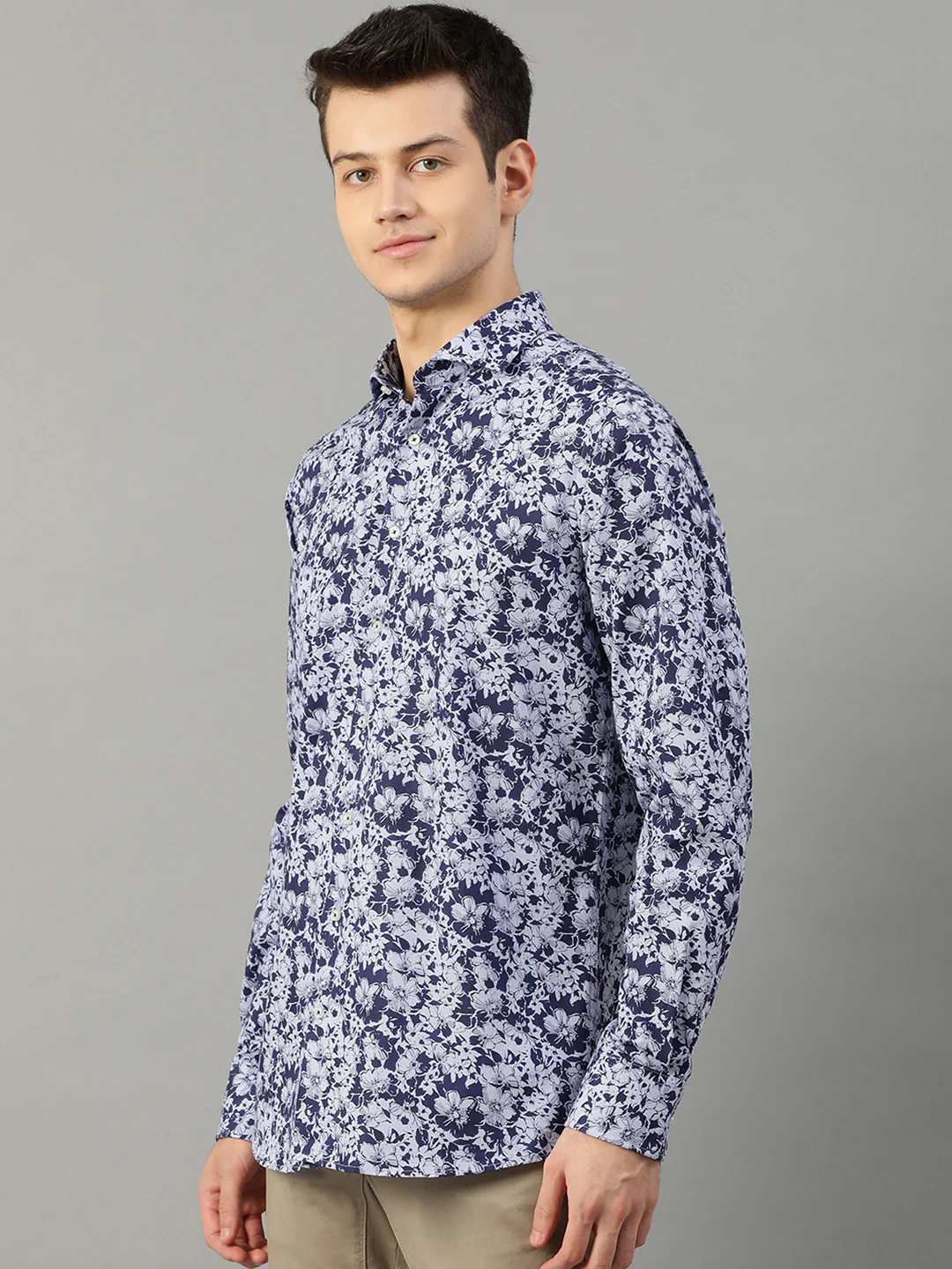 Bruun & Stengade Men Blue Printed Collar Shirt - Image 3