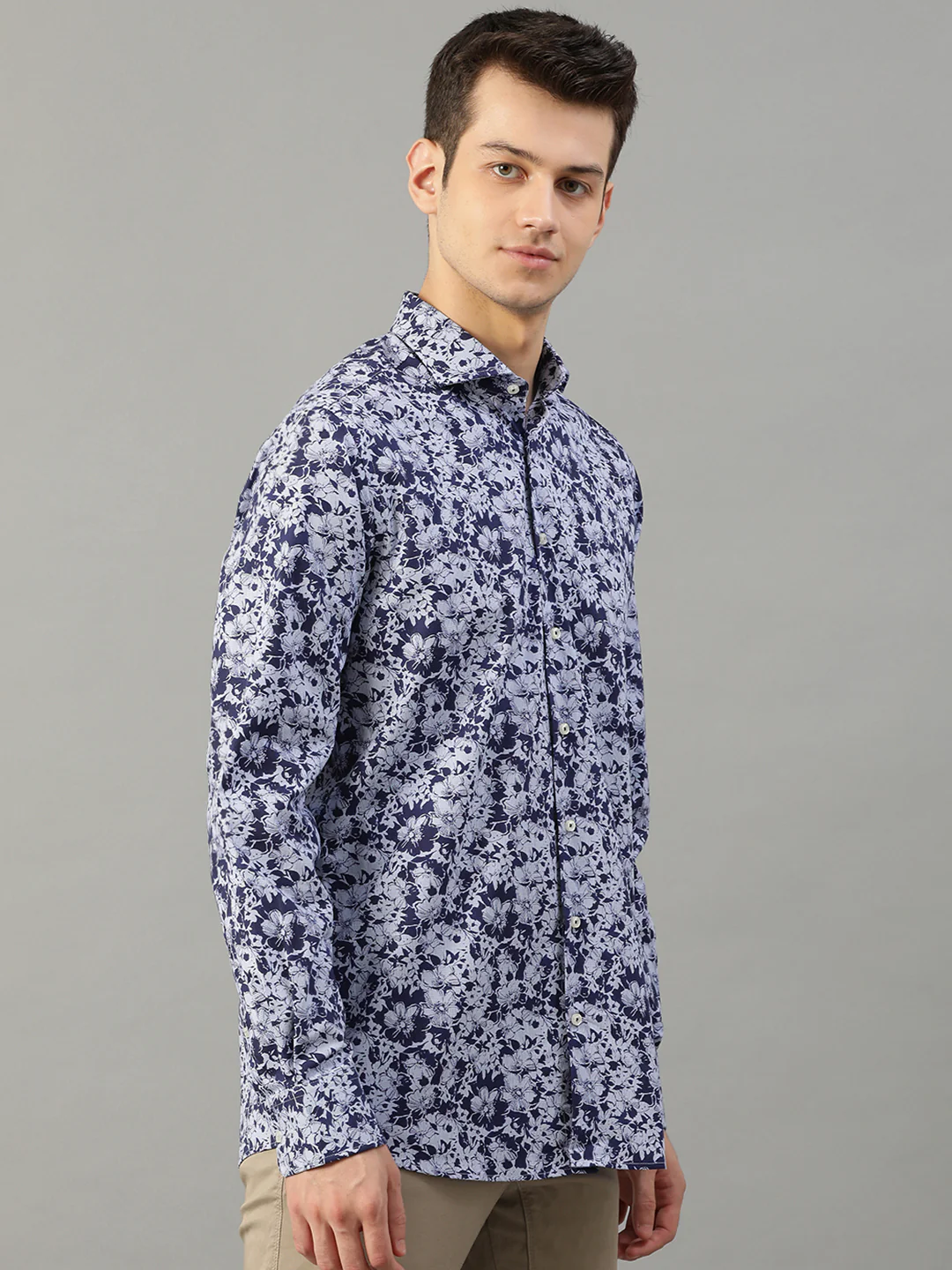 Bruun & Stengade Men Blue Printed Collar Shirt - Image 4