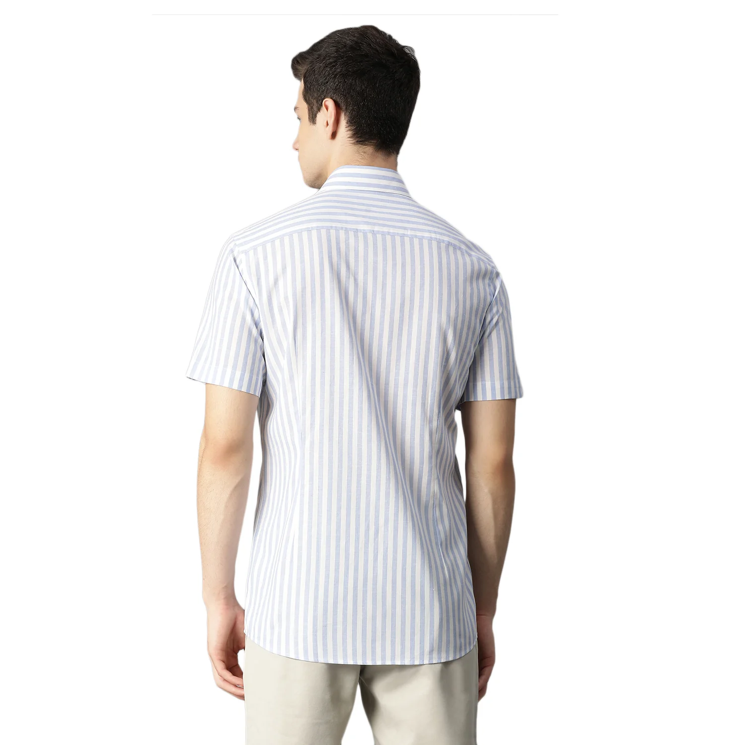 Bruun & Stengade Men Blue Striped Collar Shirt - Image 3